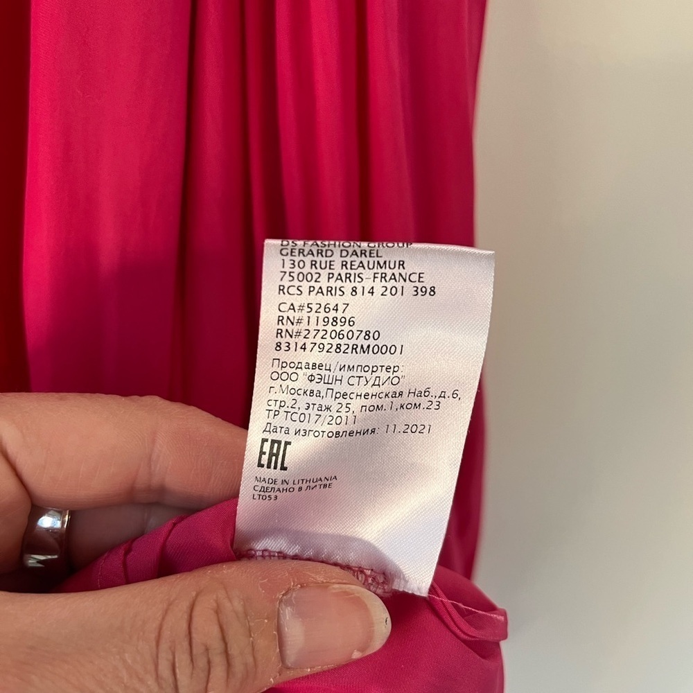 Gerard Darel Paris Fuchsia Blouse Balloon Sleeve Button Up Dopamine Top 36 S - Picture 13 of 14